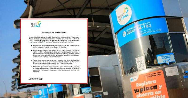 Rutas de Lima обвиняет Лопеса Алиагу в подстрекательстве граждан к подаче исков против концессионера