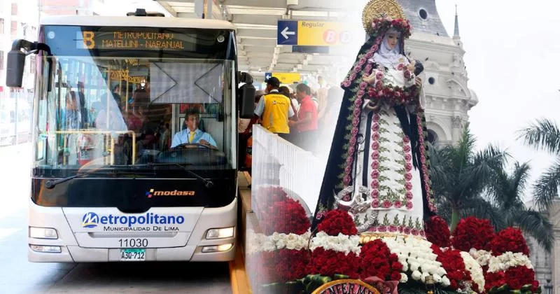 Расписание движения метрополитена Metropolitano, Metro de Lima и коридоров на День Святой Розы Лимской в пятницу, 30 августа