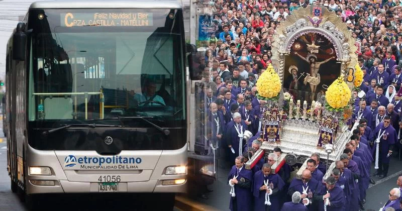 Сеньор де лос милагрос: план маршрутов и объездов для Metropolitano, синего и фиолетового коридоров на 18 октября