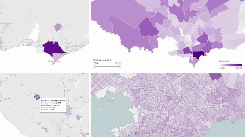 По населенным пунктам и районам Монтевидео: это новая карта населения Уругвая после переписи 2023 года.